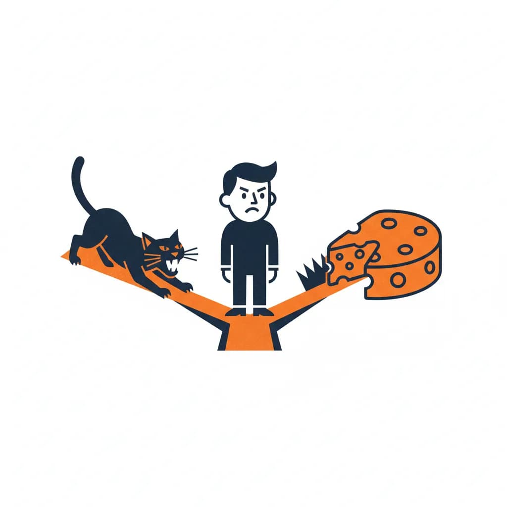 Ik moet aan de kat of aan de kaas
