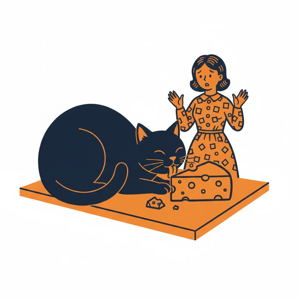 Ze heeft de kat aan de kaas laten komen