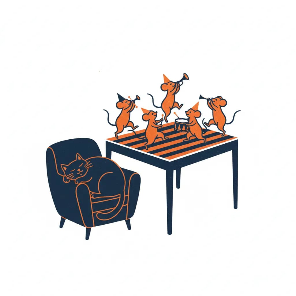 Als de kat van huis is, dansen de muizen op tafel
