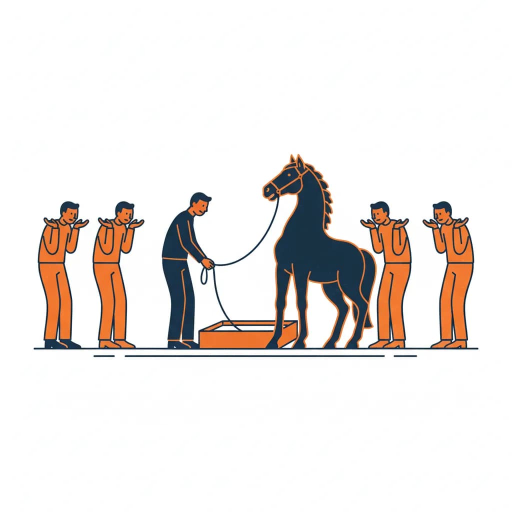 Een man kan een paard naar het water brengen, maar twintig kunnen het niet dwingen te drinken