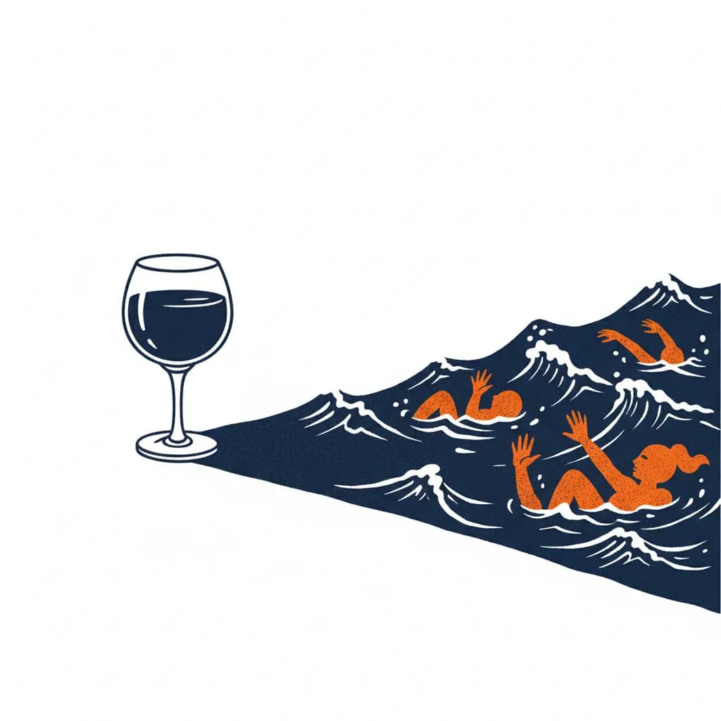 Er verdrinken er meer in het glas dan in de zee