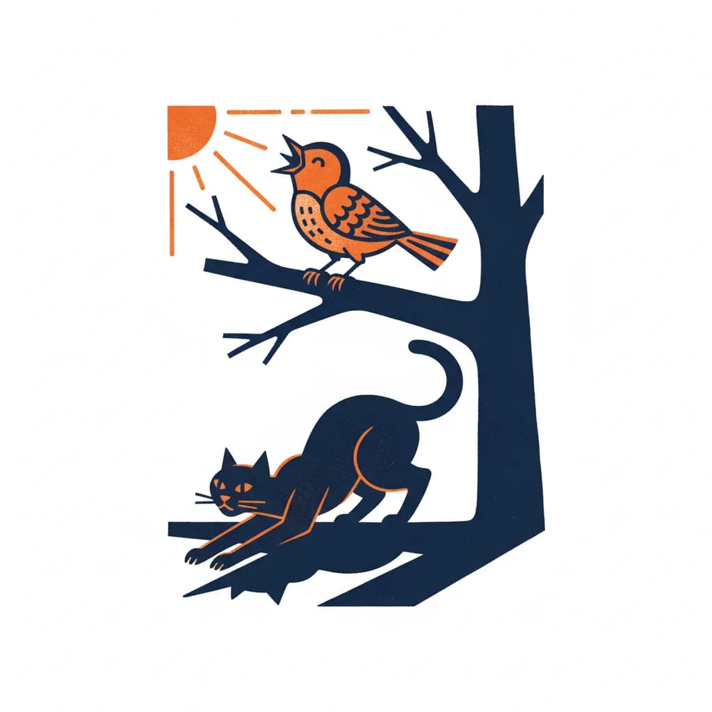 Vogeltjes die (te) vroeg zingen zijn voor de kat